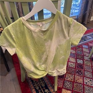 GB Girls Lime Tie-Dye Knot Tee